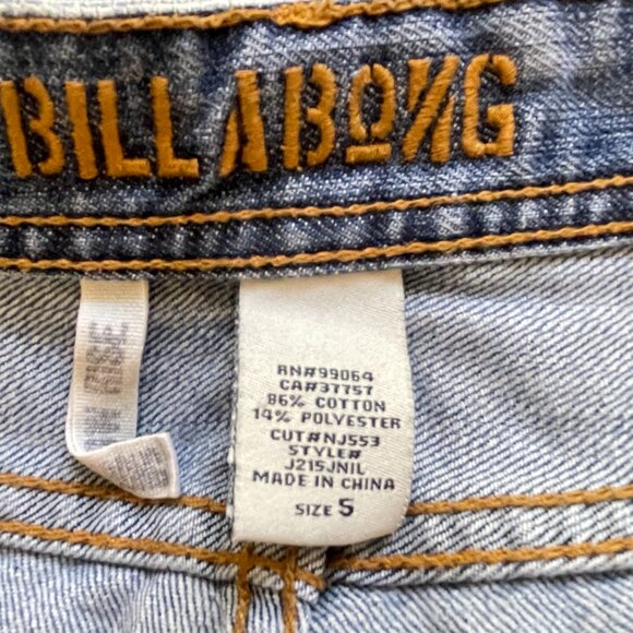 Billabong Shorts 5 Blue Denim Jean Studs Distressed - Picture 8 of 10
